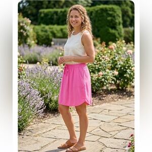 crown & ivy Pink Drawstring Mini Skirt with pockets size S NWT